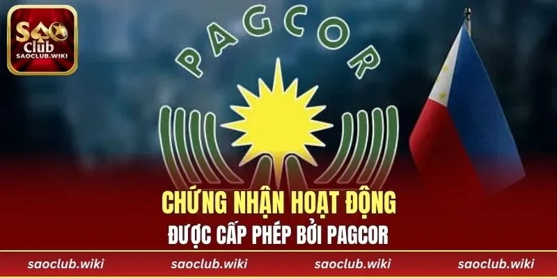 Chứng nhận hoạt động được cấp phép bởi PAGCOR