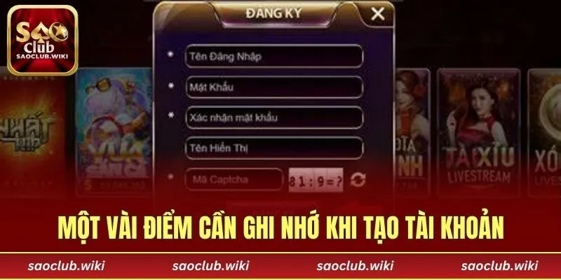 Một vài điểm cần ghi nhớ khi tạo tài khoản