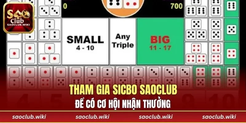 Tham gia Sicbo SAOCLUB để có cơ hội nhận thưởng